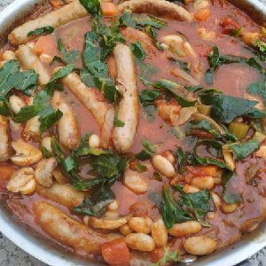 Sausage and cannellini bean casserole