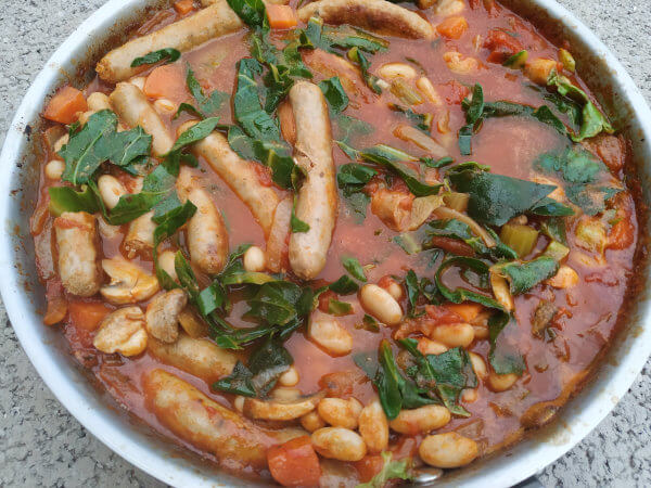 Sausage and cannellini bean casserole